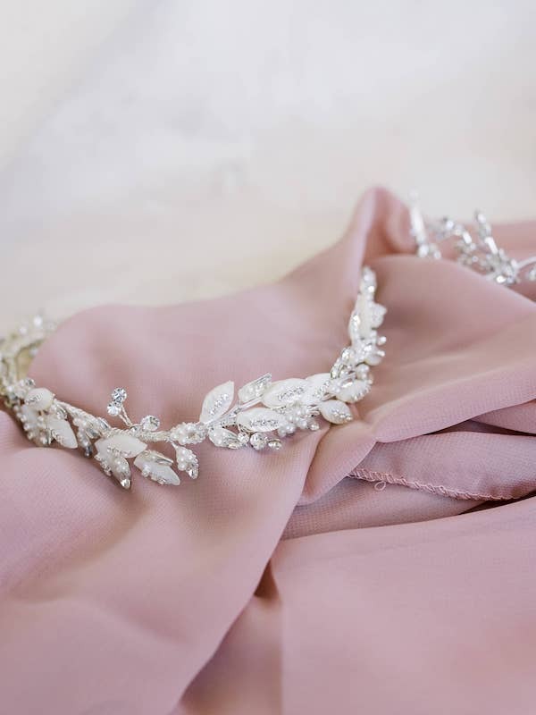 Photo of The White Closet Bride wearing bridal accessories