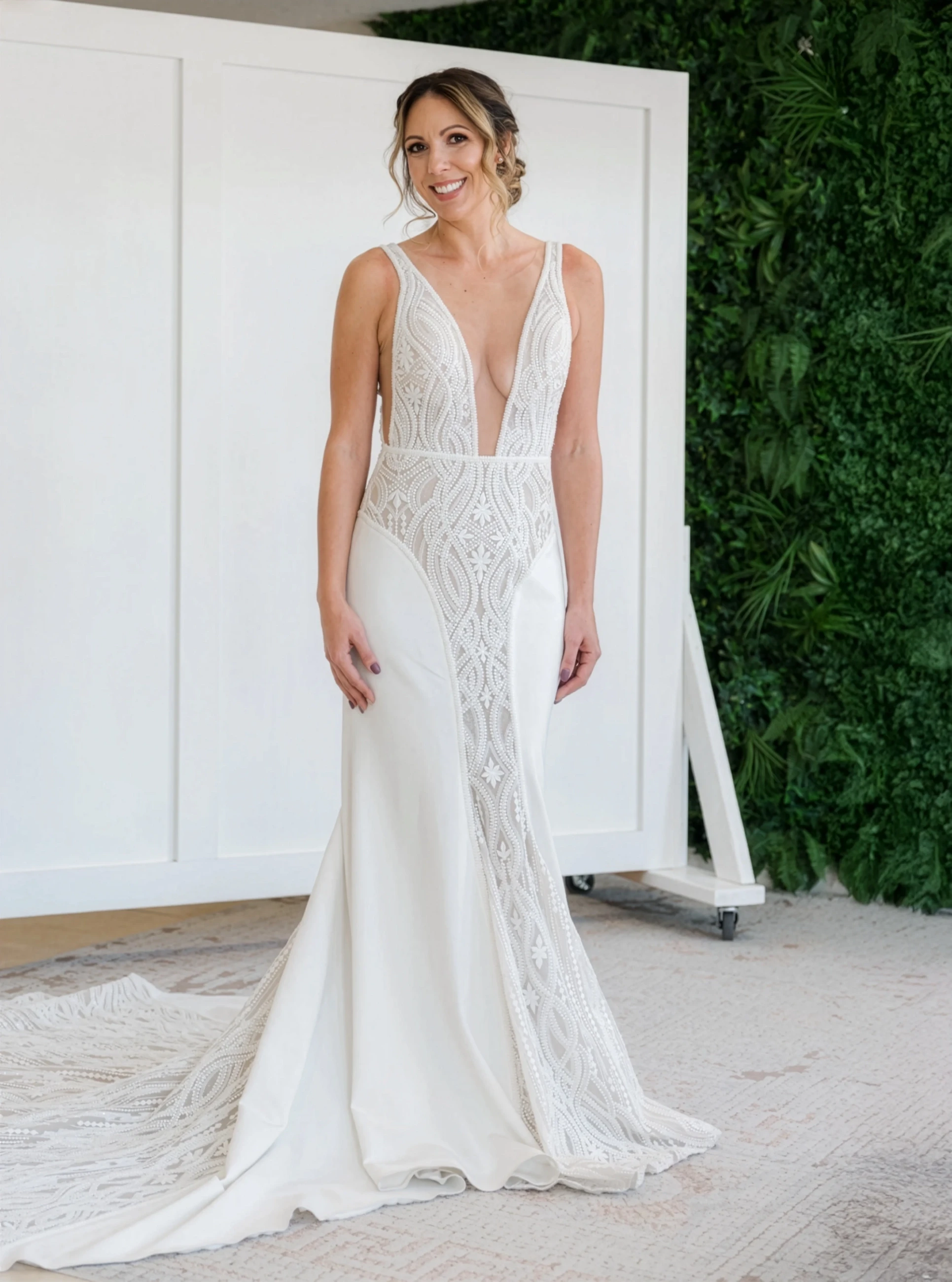 Model wearing a Colby John dress