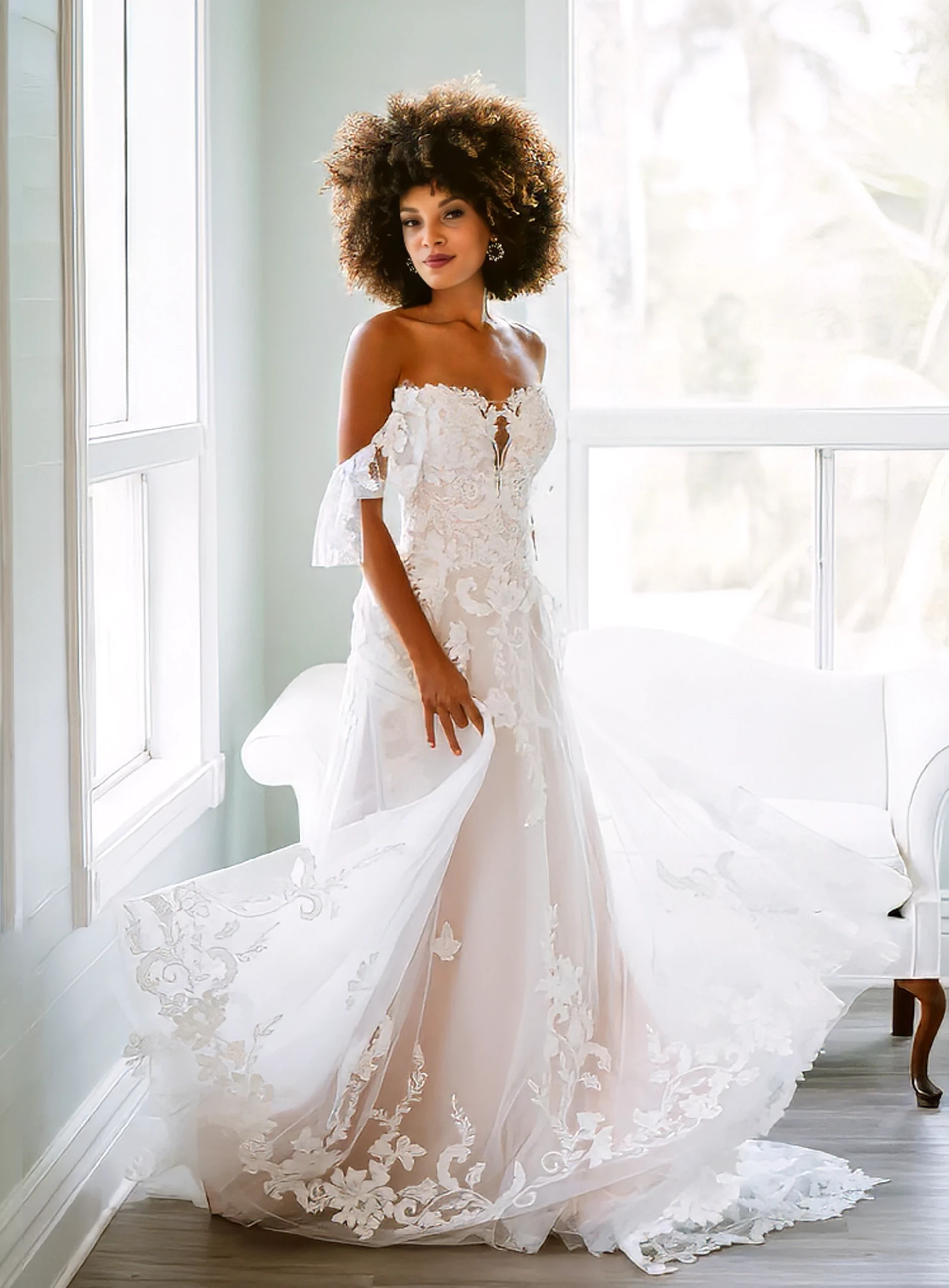 Model wearing a Carlos & E dress